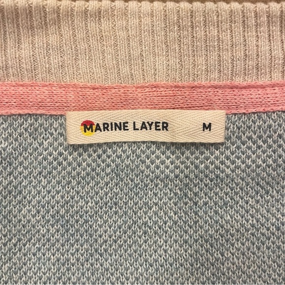 Marine Layer Men’s Palm Tree Sunset Finn Intarsia Cardigan Sweater Size Medium - Picture 11 of 14